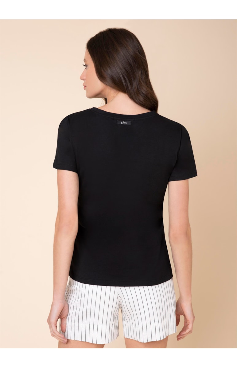 T-Shirt Paetê Gode Preto