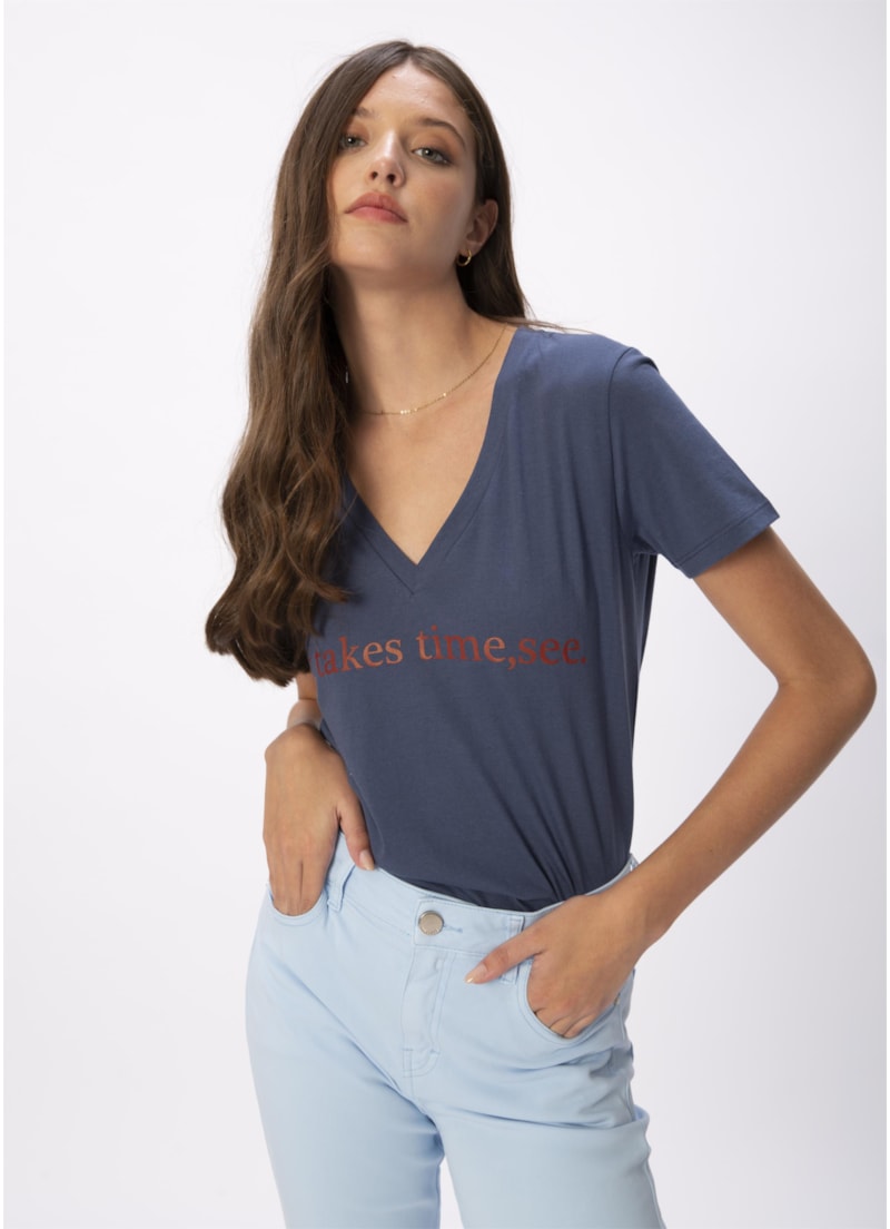 T-Shirt Take Times Azul Seco