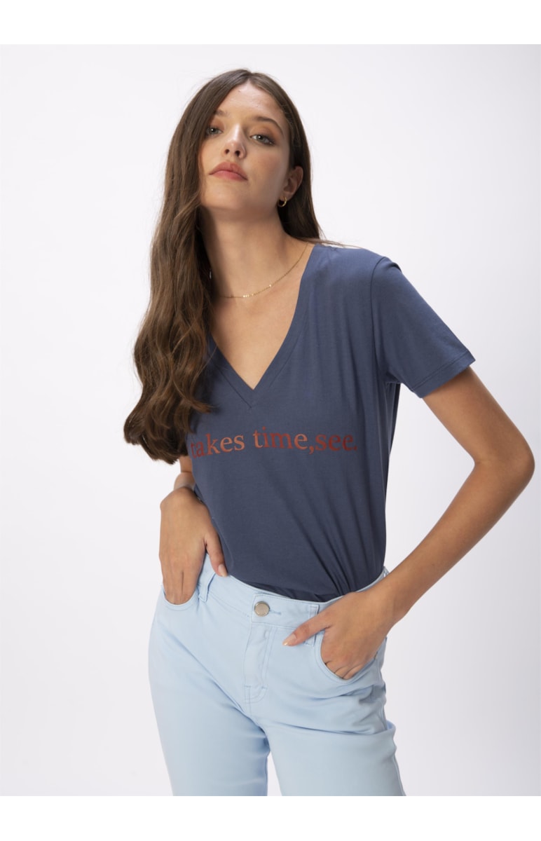 T-Shirt Take Times Azul Seco