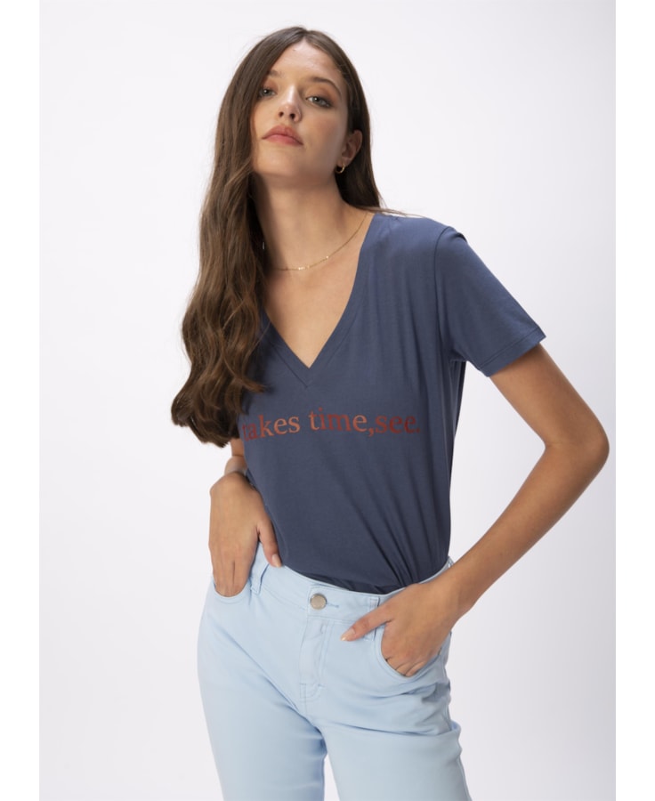 T-Shirt Take Times Azul Seco