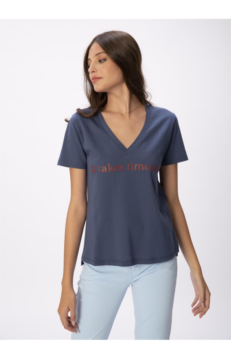 T-Shirt Take Times Azul Seco
