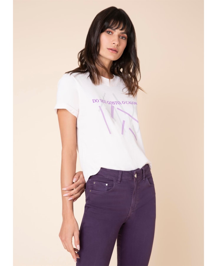 T-Shirt Teu Gosto Rosa Claro