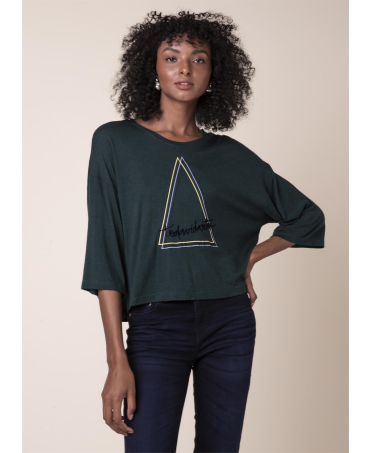 T-Shirt Toda Via Reto Verde Escuro