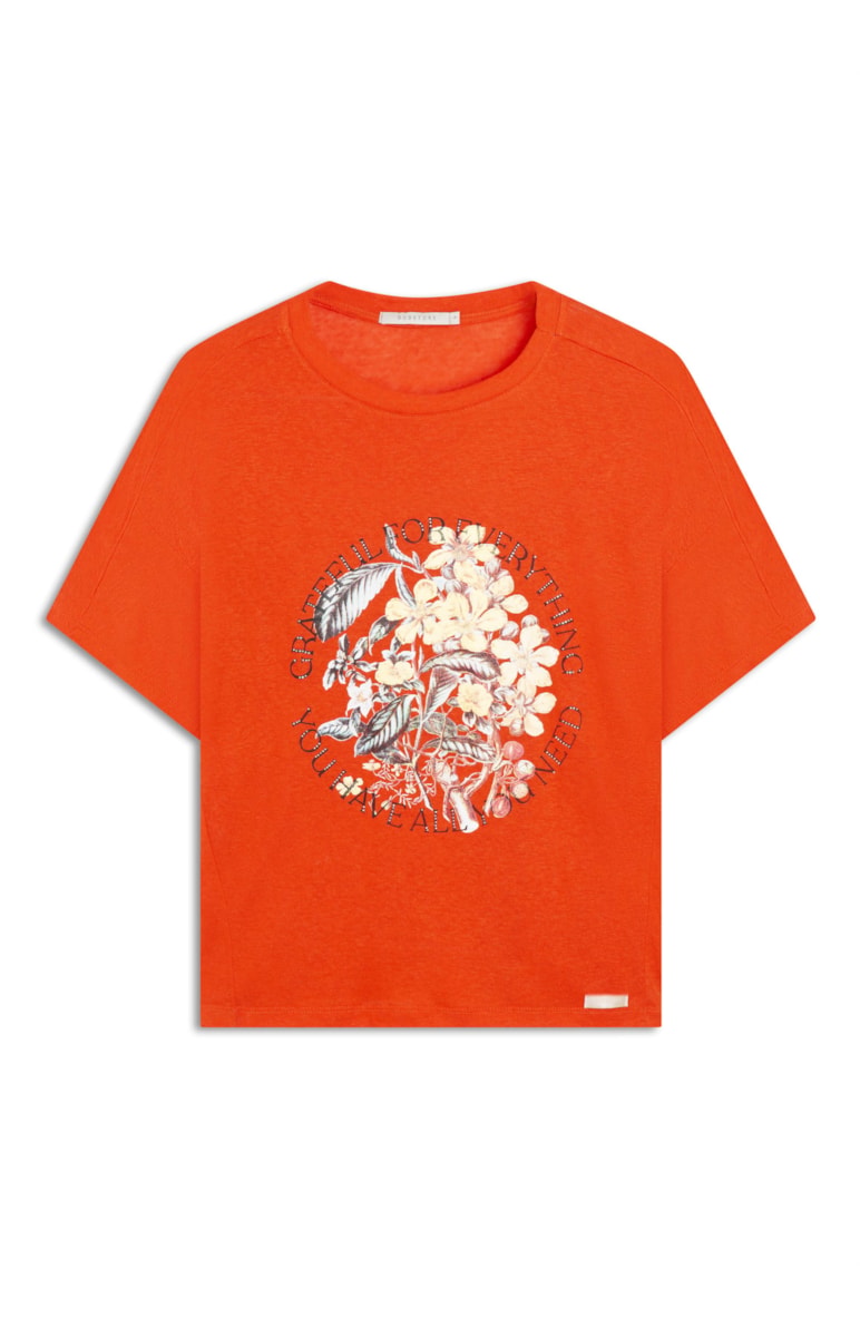T-Shirt Viscolinho Grateful Laranja
