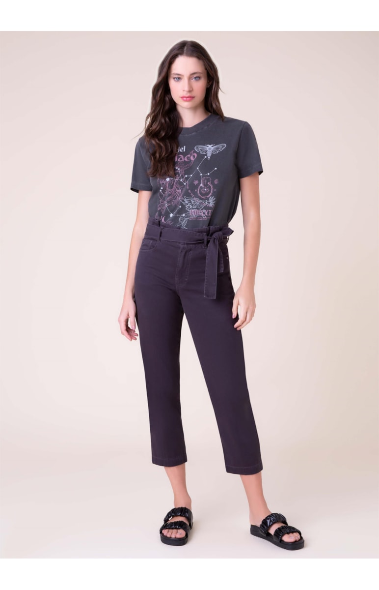 T-Shirt Washed Zodíaco Preto