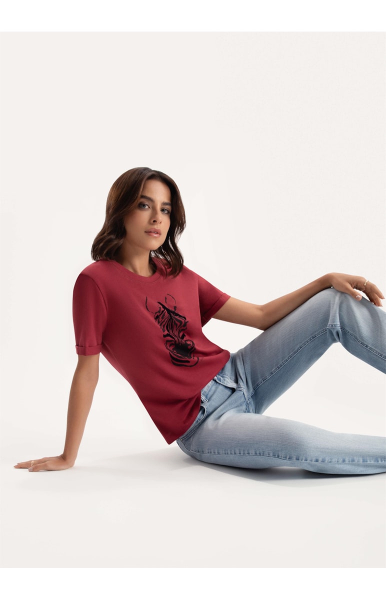 T-Shirt Zebra Bordeaux