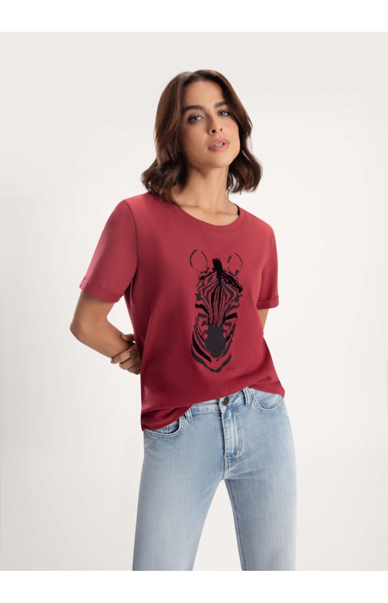 T-Shirt Zebra Bordeaux