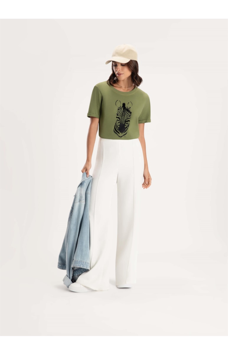 T-Shirt Zebra Verde Oliva