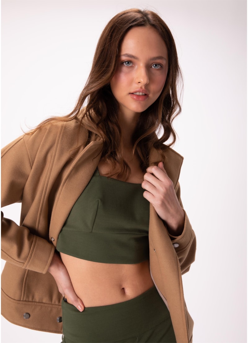 Top Super Stretch Recorte Verde Militar