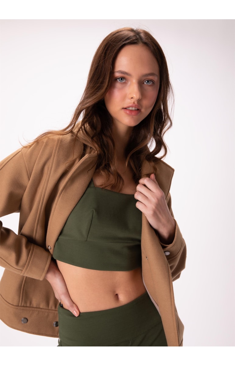 Top Super Stretch Recorte Verde Militar