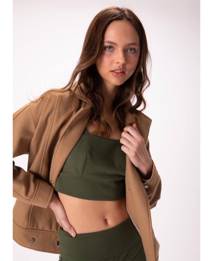 Top Super Stretch Recorte Verde Militar