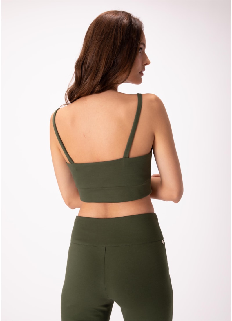Top Super Stretch Recorte Verde Militar