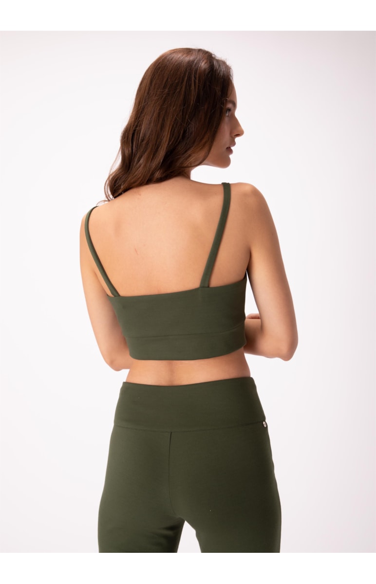 Top Super Stretch Recorte Verde Militar