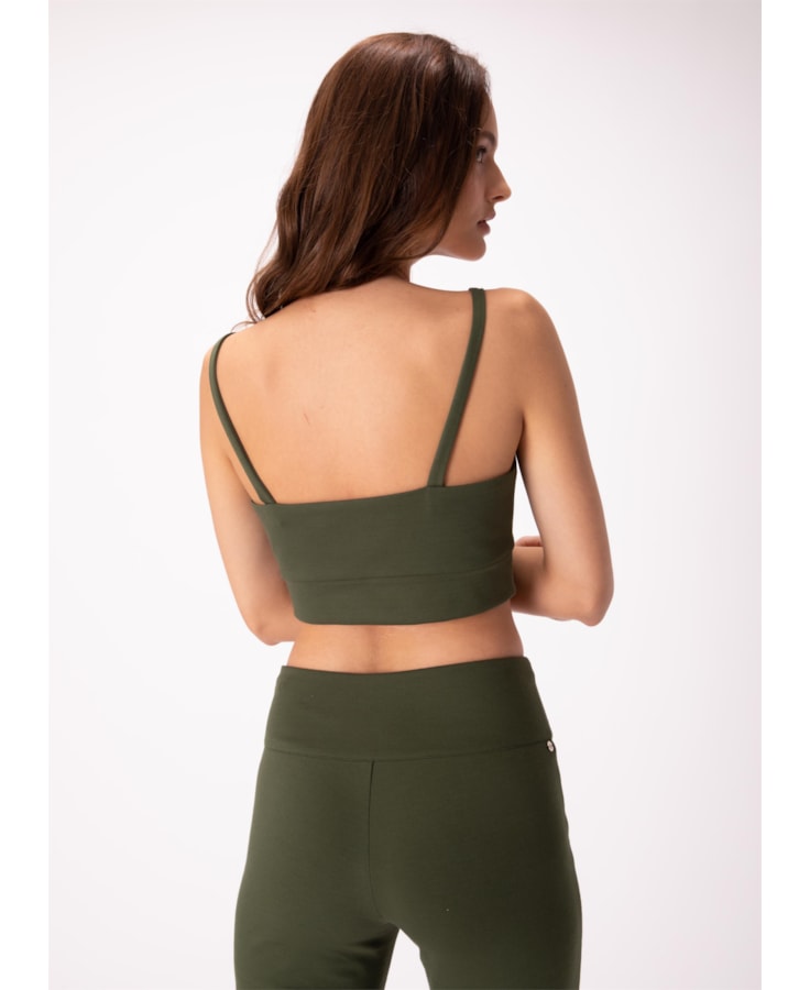 Top Super Stretch Recorte Verde Militar