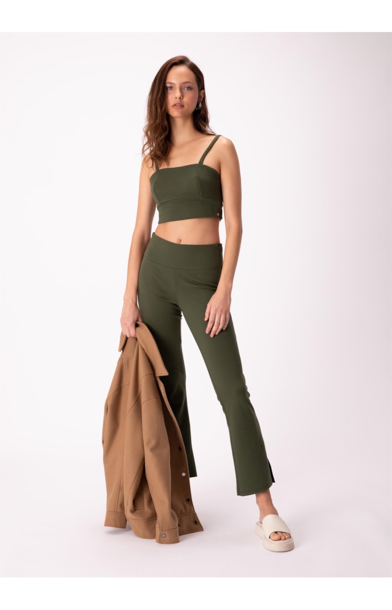 Top Super Stretch Recorte Verde Militar