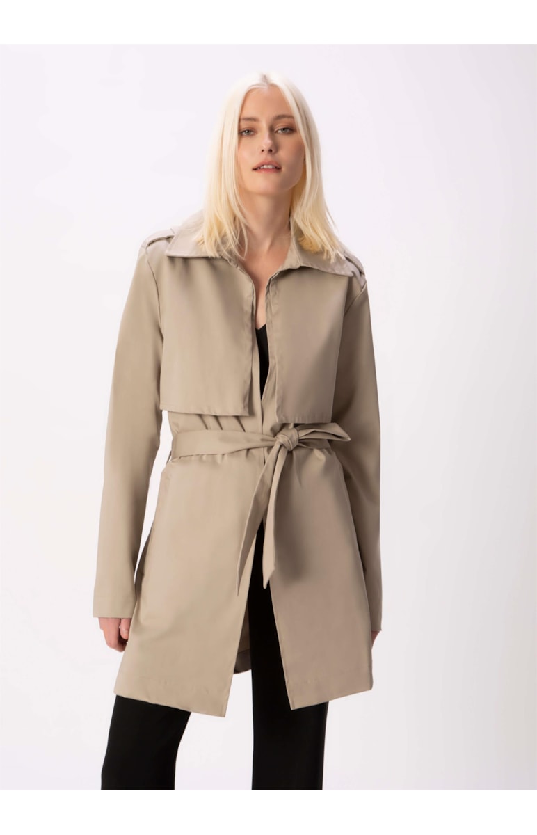 Trench Coat Satin Peach Areia