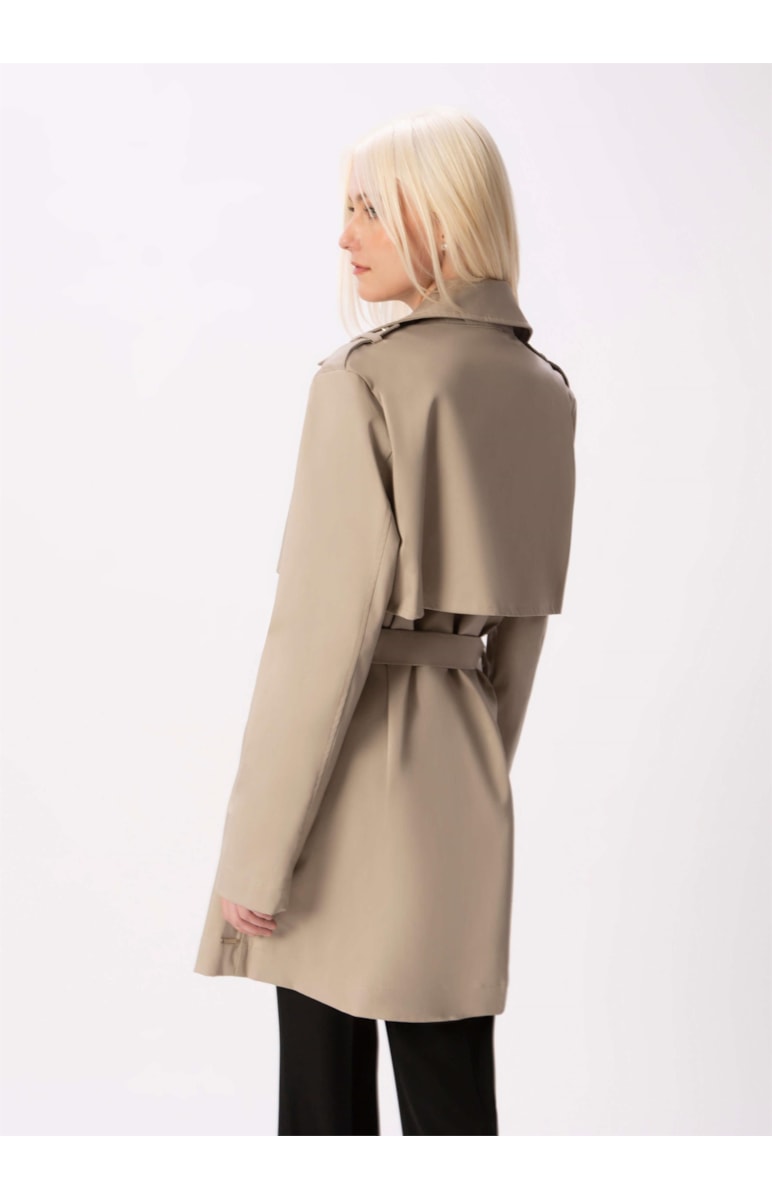 Trench Coat Satin Peach Areia