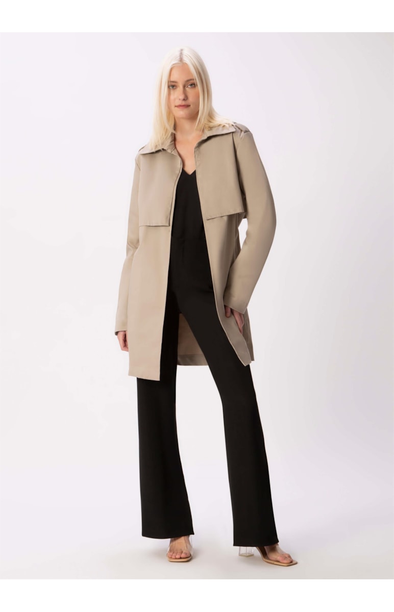 Trench Coat Satin Peach Areia