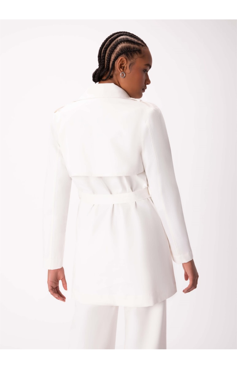 Trench Coat Satin Peach Off White