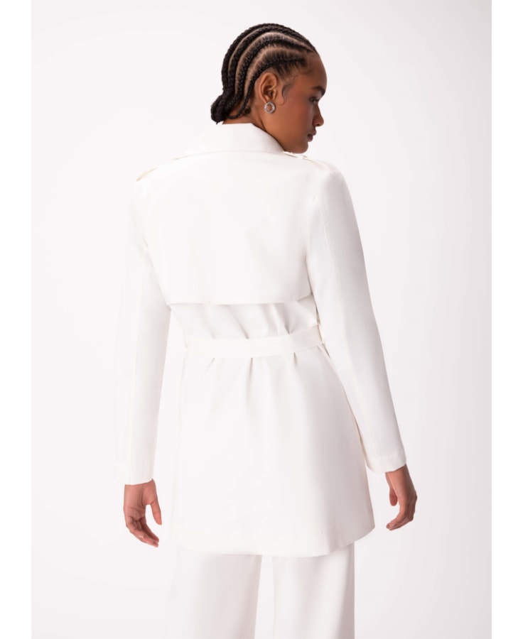 Trench Coat Satin Peach Off White