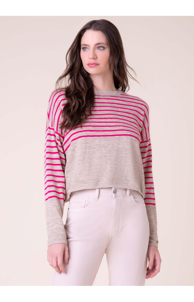 Tricot Bicolor Listrado Natural