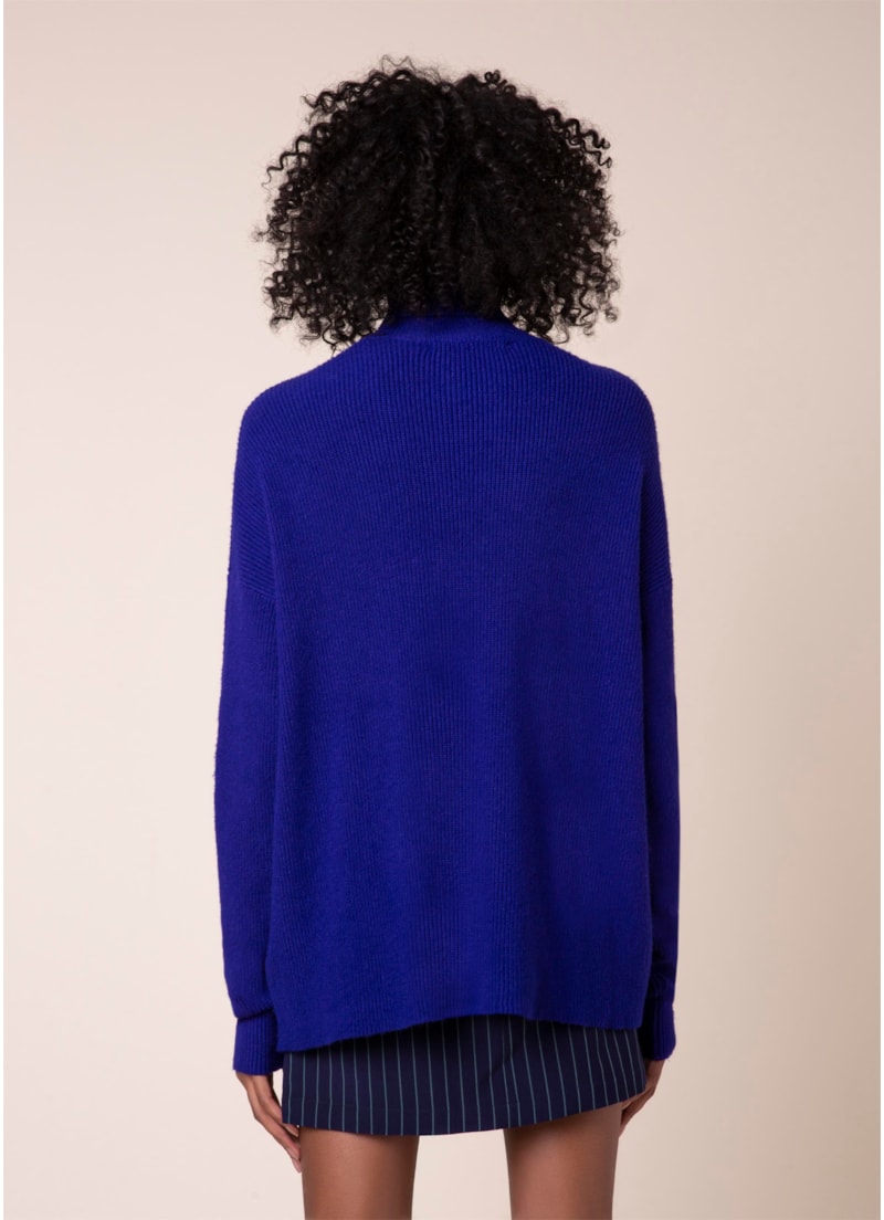 Tricot Gola Alta Canelado Roxo
