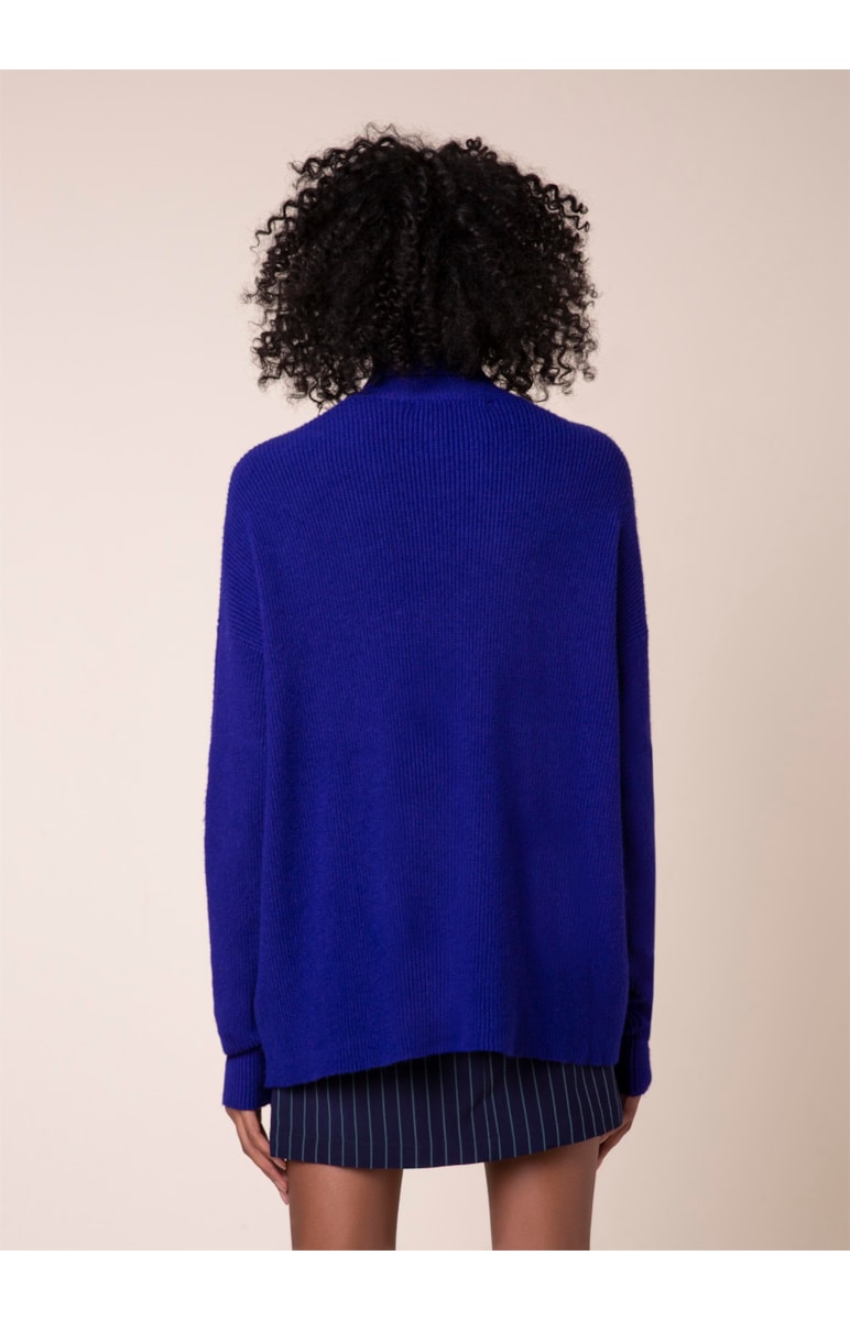 Tricot Gola Alta Canelado Roxo
