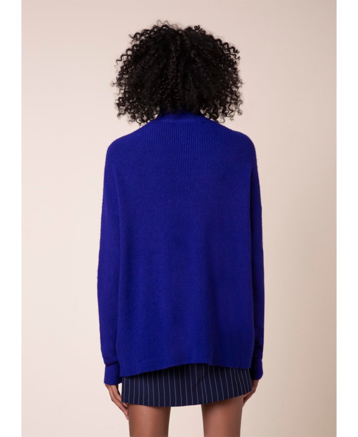 Tricot Gola Alta Canelado Roxo