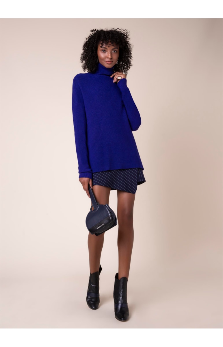 Tricot Gola Alta Canelado Roxo