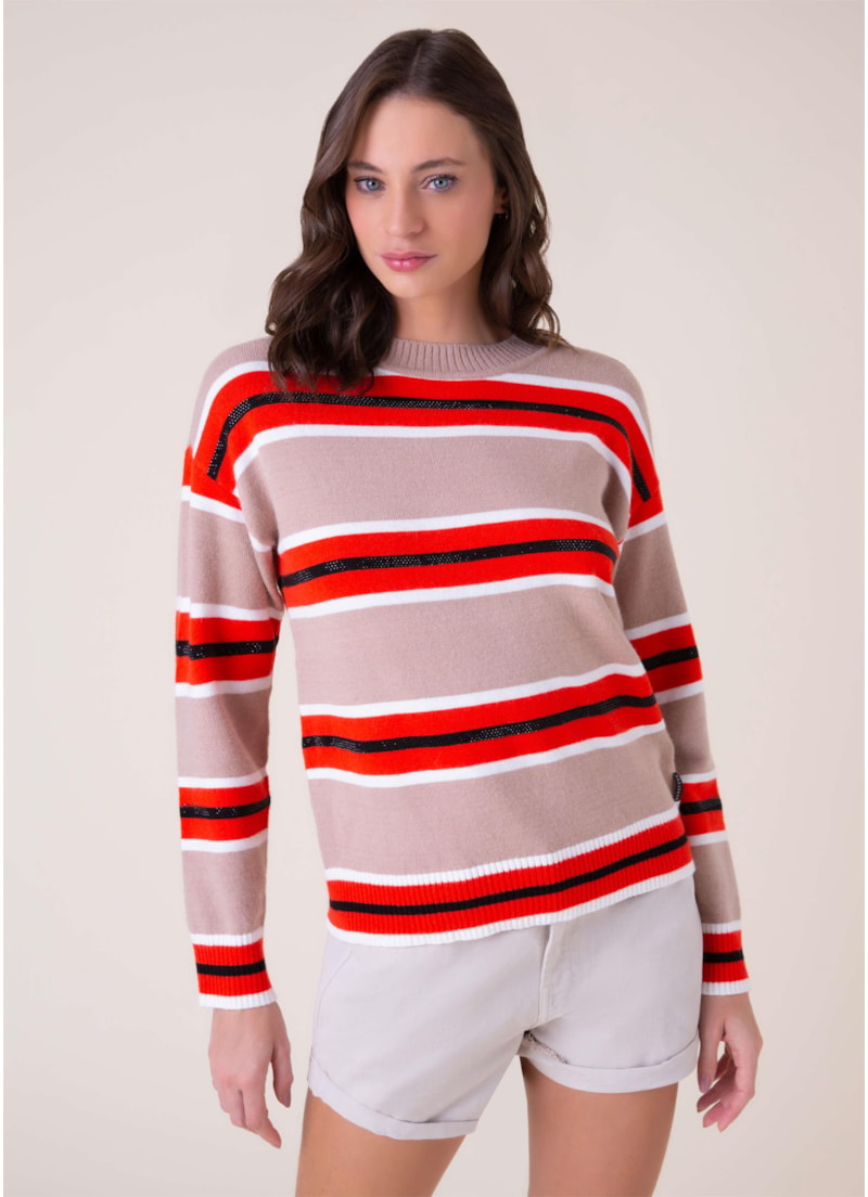 Tricot Listras Bege Mescla