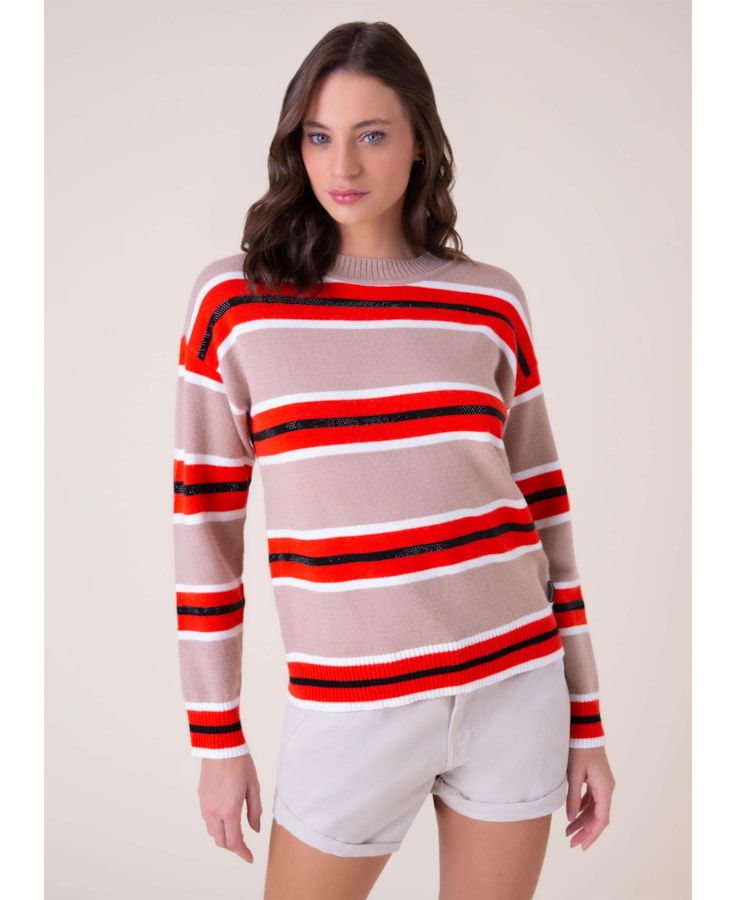 Tricot Listras Bege Mescla