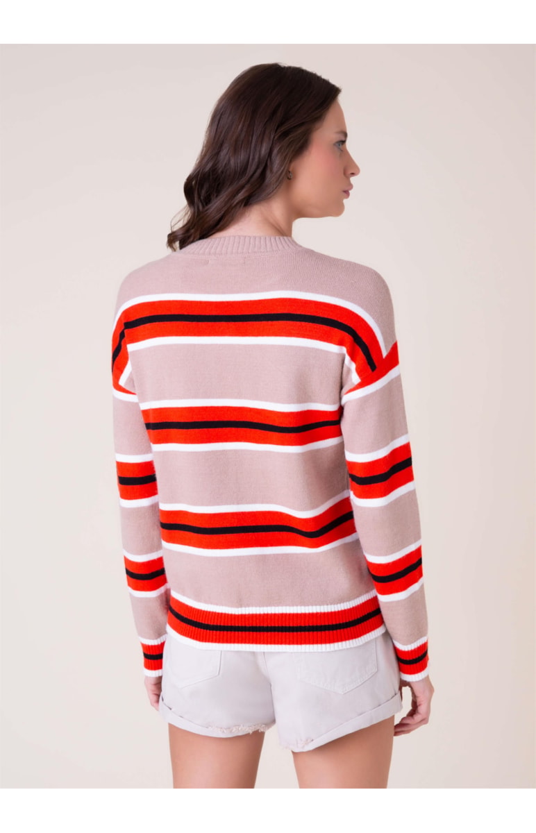 Tricot Listras Bege Mescla