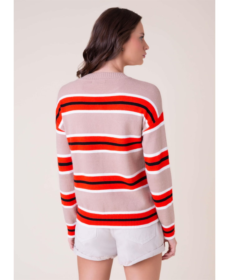 Tricot Listras Bege Mescla