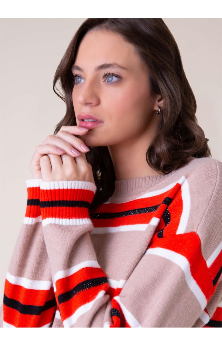 Tricot Listras Bege Mescla