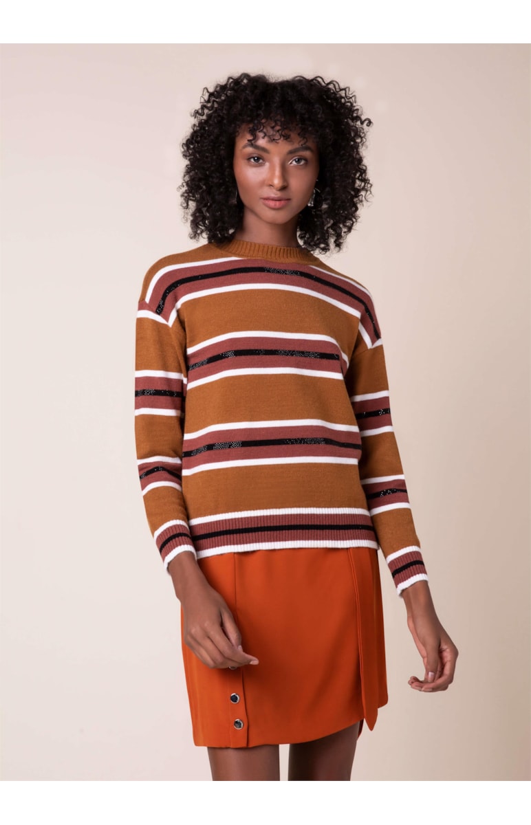Tricot Listras Caramelo