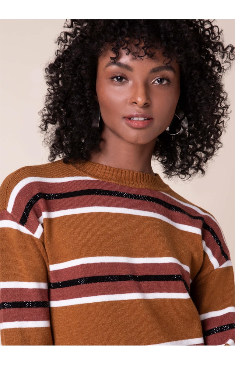 Tricot Listras Caramelo