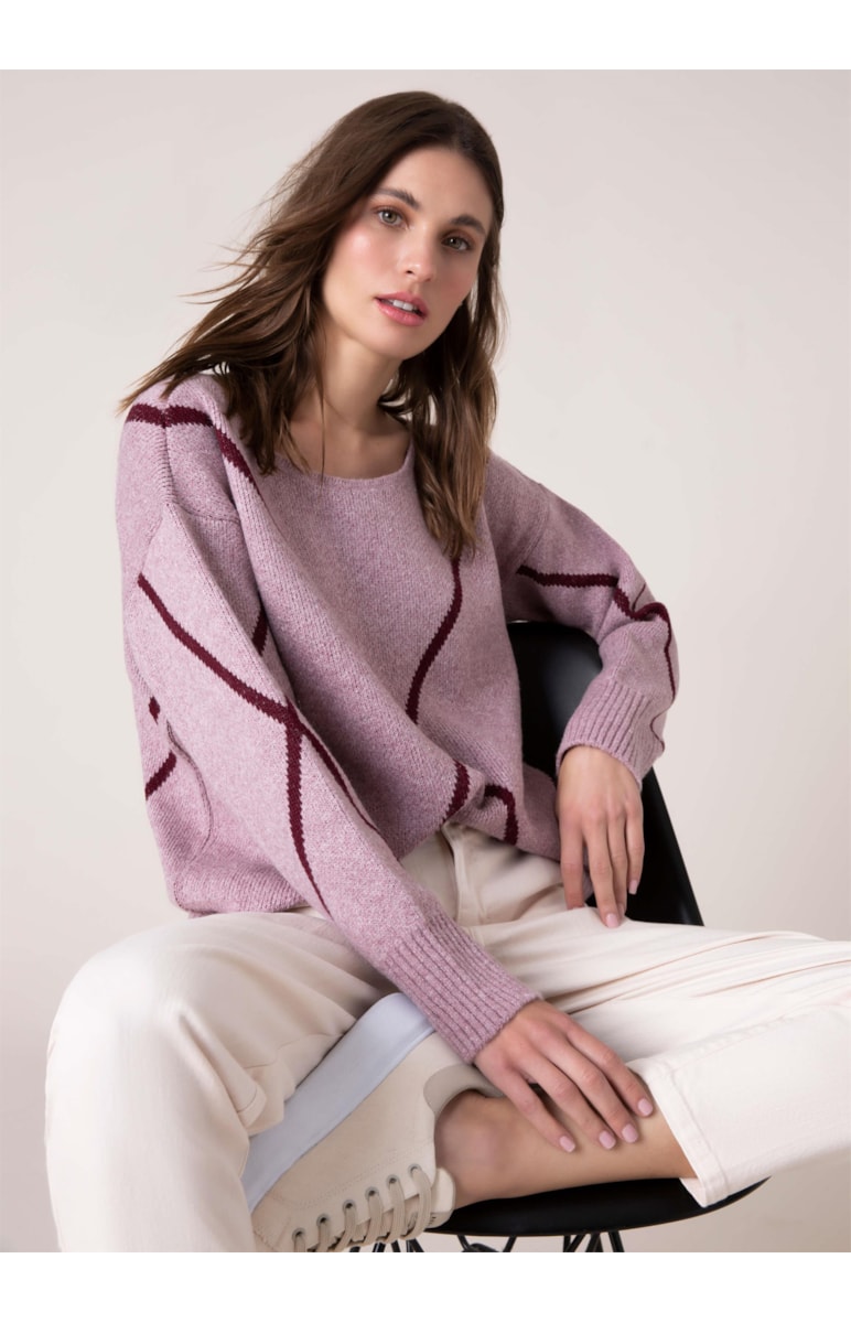 Tricot Losângo Rosa Velho