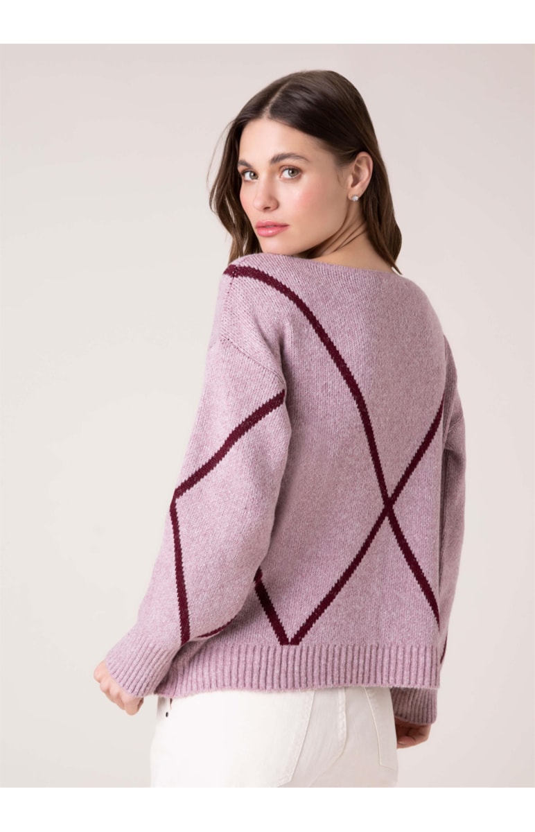 Tricot Losângo Rosa Velho