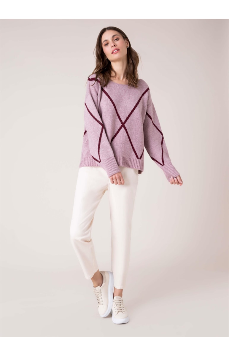 Tricot Losângo Rosa Velho