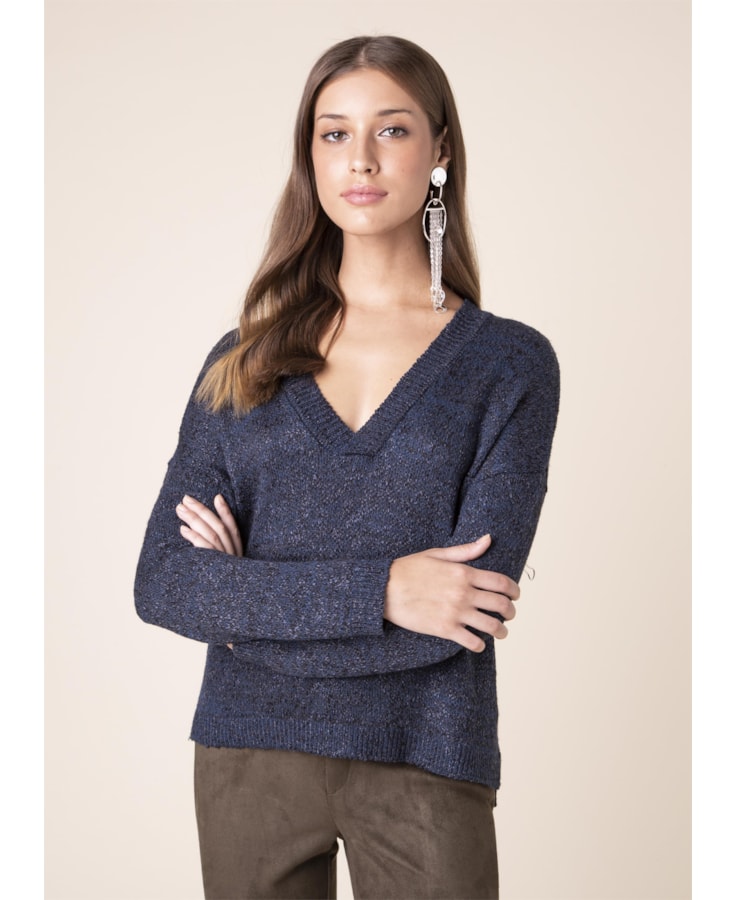 Tricot Mesclado Petroleo