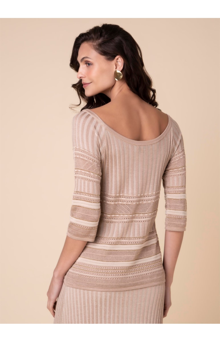 Tricot Mix Pontos Bege
