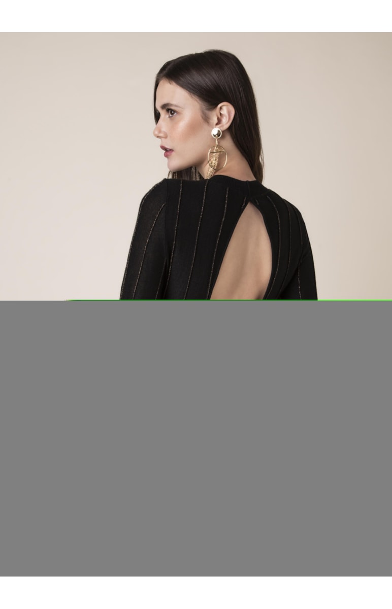 Tricot Nervuras Preto
