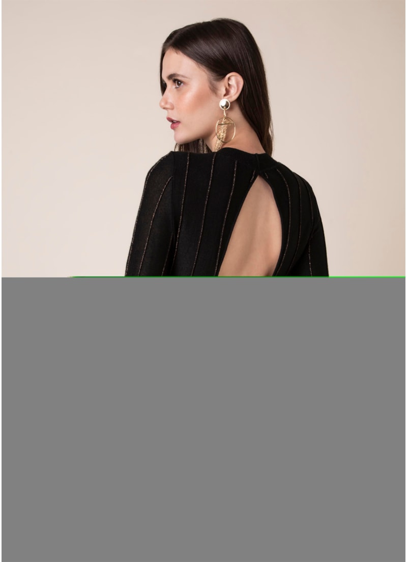 Tricot Nervuras Preto