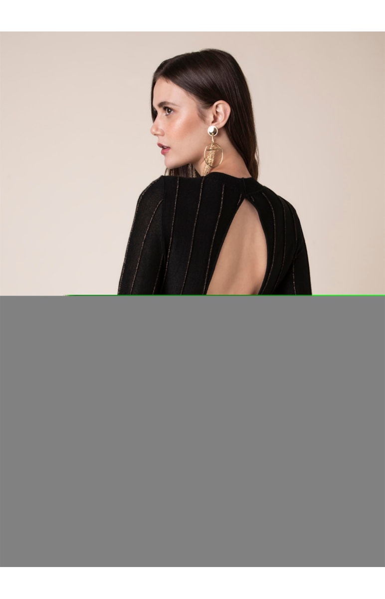 Tricot Nervuras Preto