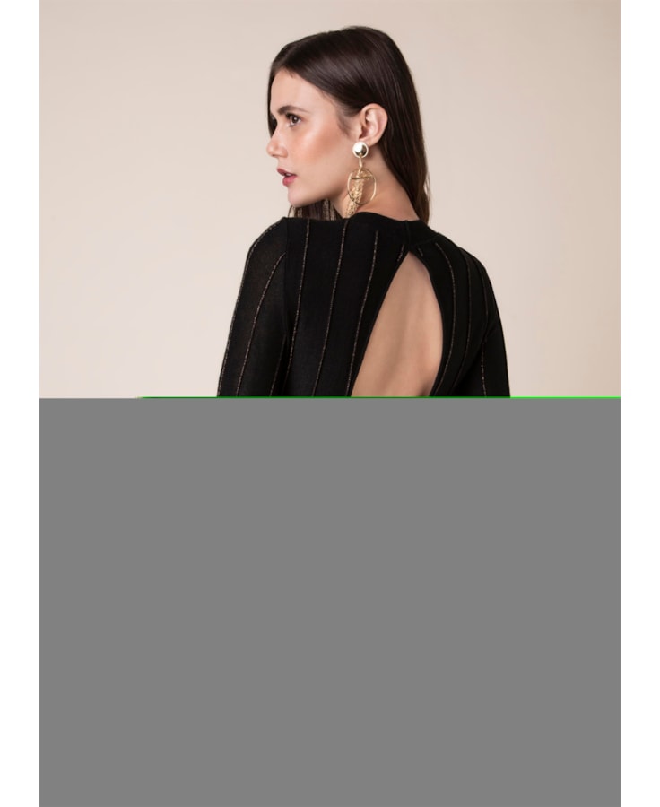 Tricot Nervuras Preto