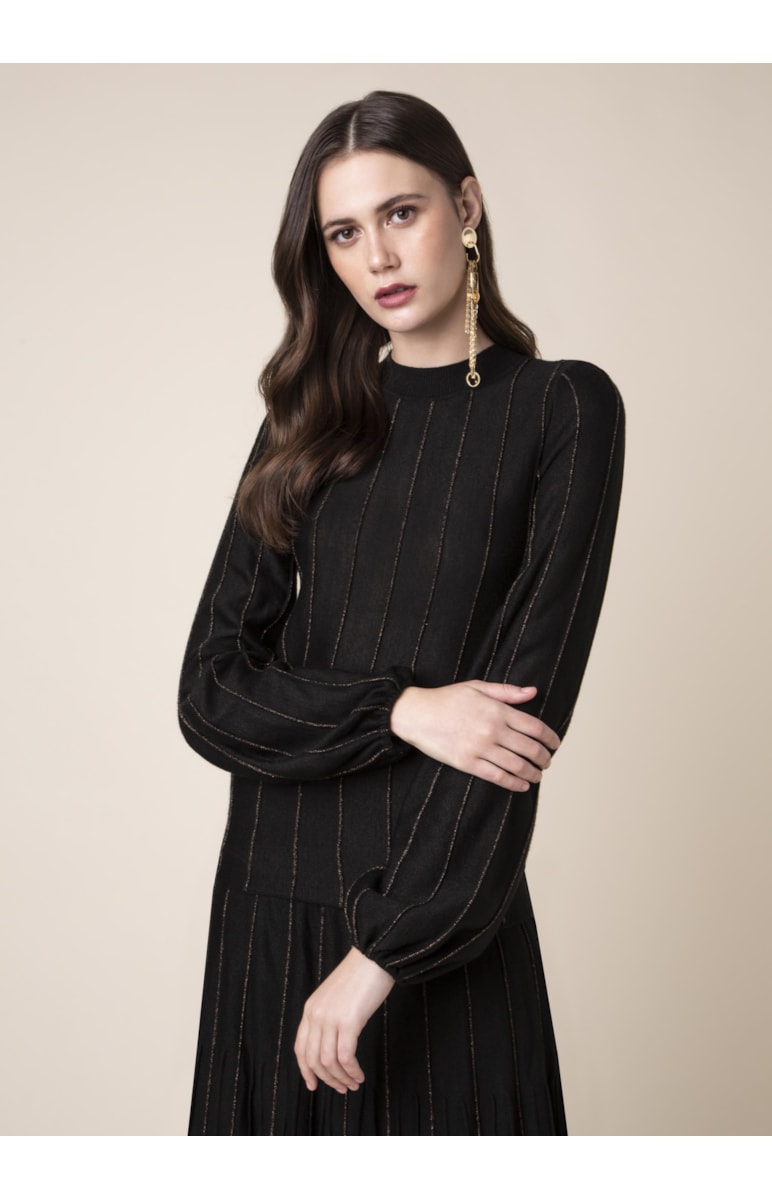 Tricot Nervuras Preto