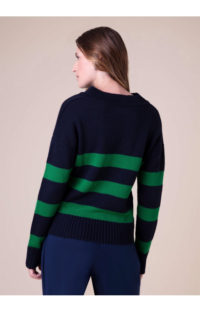 Tricot Polo Listrada Marinho