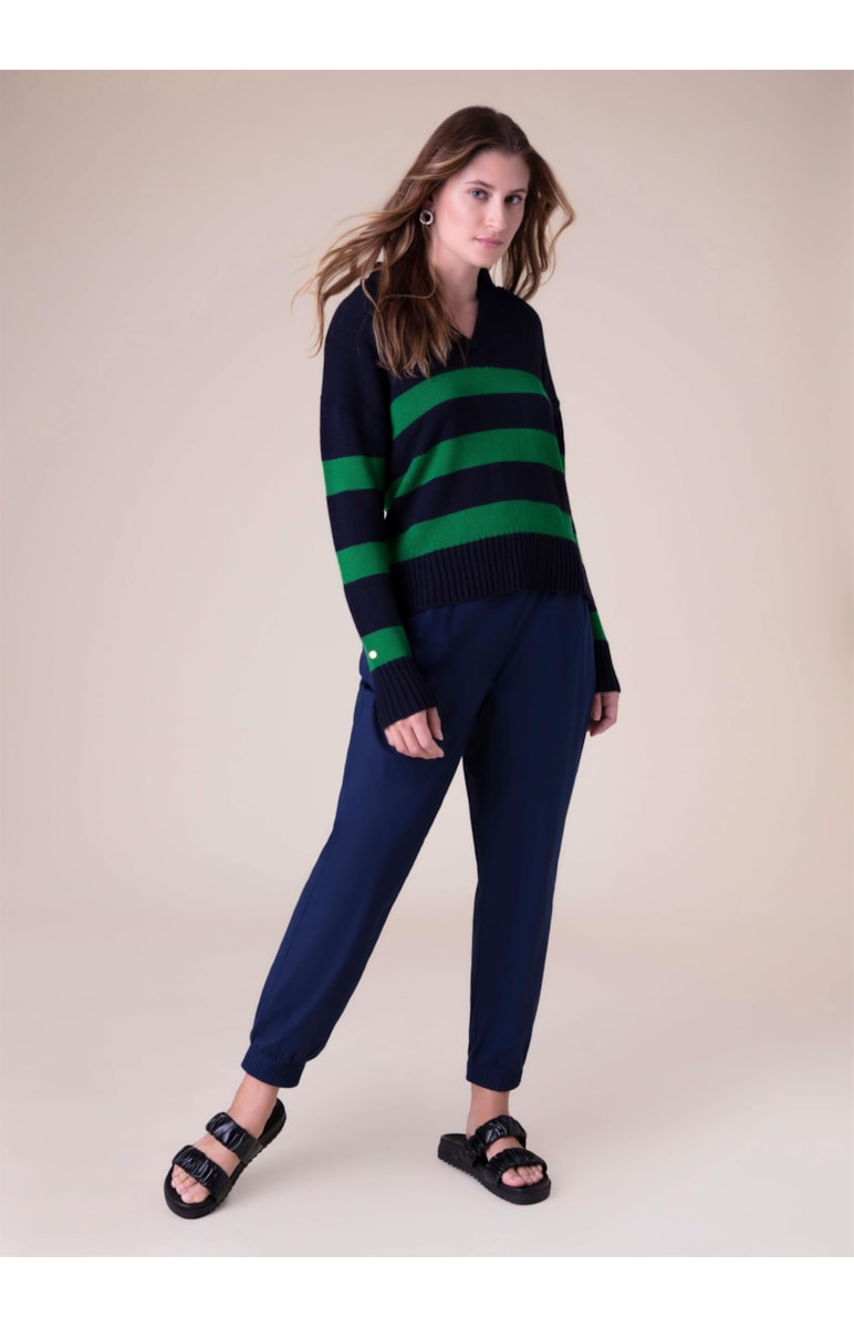 Tricot Polo Listrada Marinho