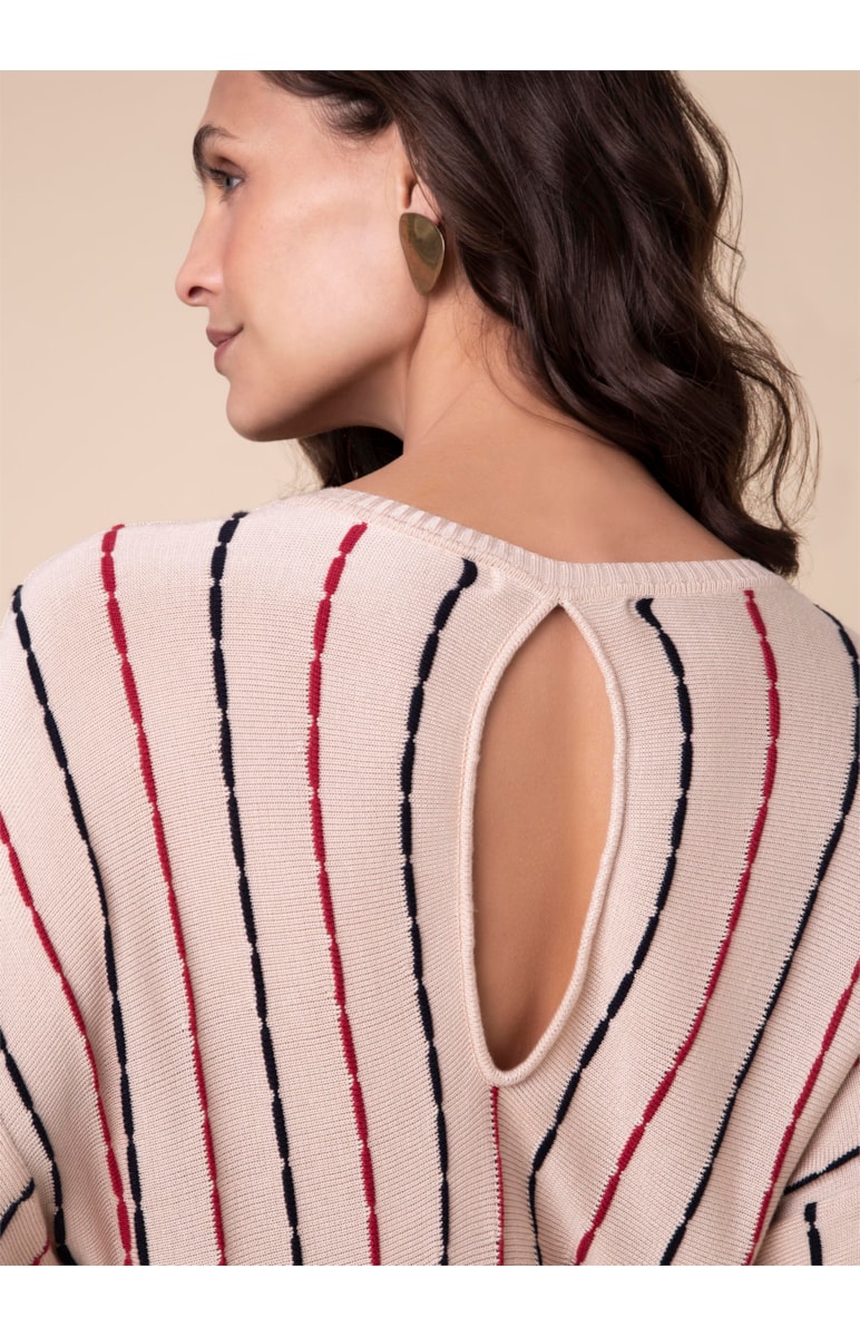 Tricot Ponto Corrente Bege
