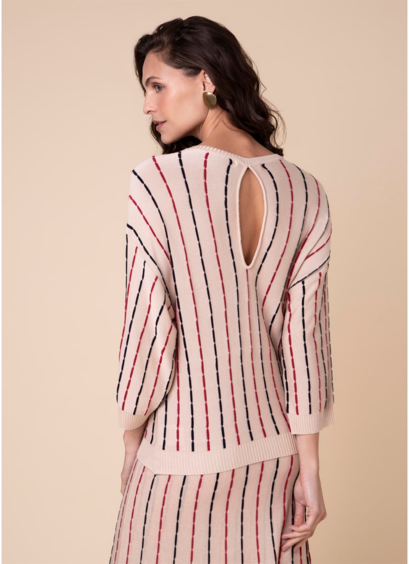Tricot Ponto Corrente Bege